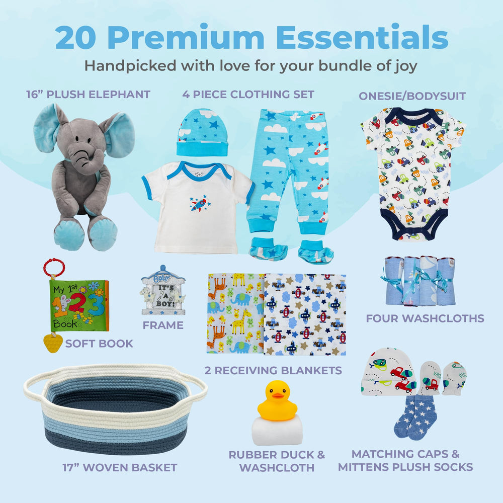 Nikki's Gift Baskets baby-essentials plush-elephant 16in, comforting newborn cuddle toy.