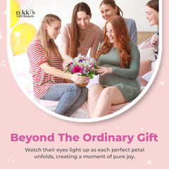 Nikki's Gift Baskets Deluxe Baby Blossom receiving blanket provides cozy layer for outings.