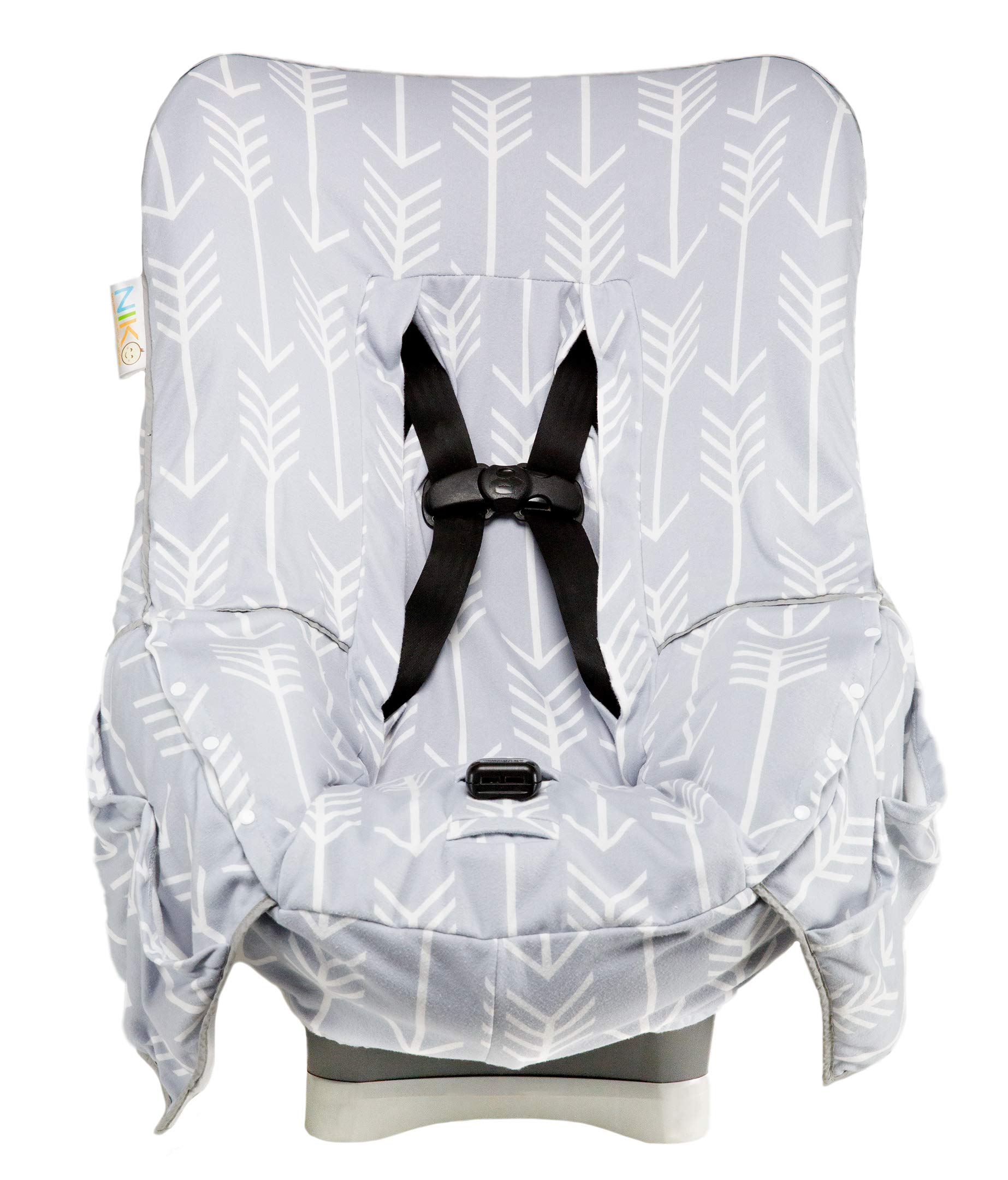 Niko Easy-Wash seat cover with universal harness openings for versatile car-seat compatibility.
