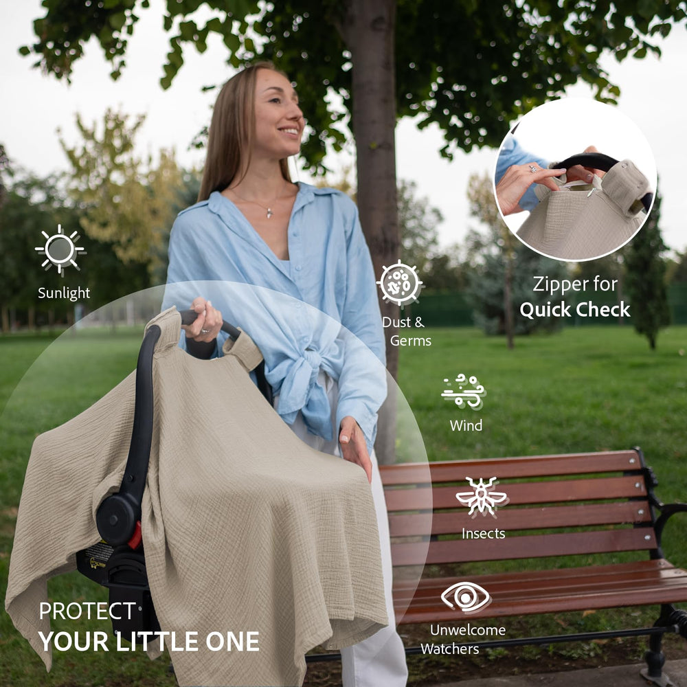 Nilsa neutral ecru packaging presented as a stylish gift for mom and baby.