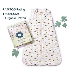 NINTARABABY organic cotton sleep sack fabric closeup shows soft breathable texture.