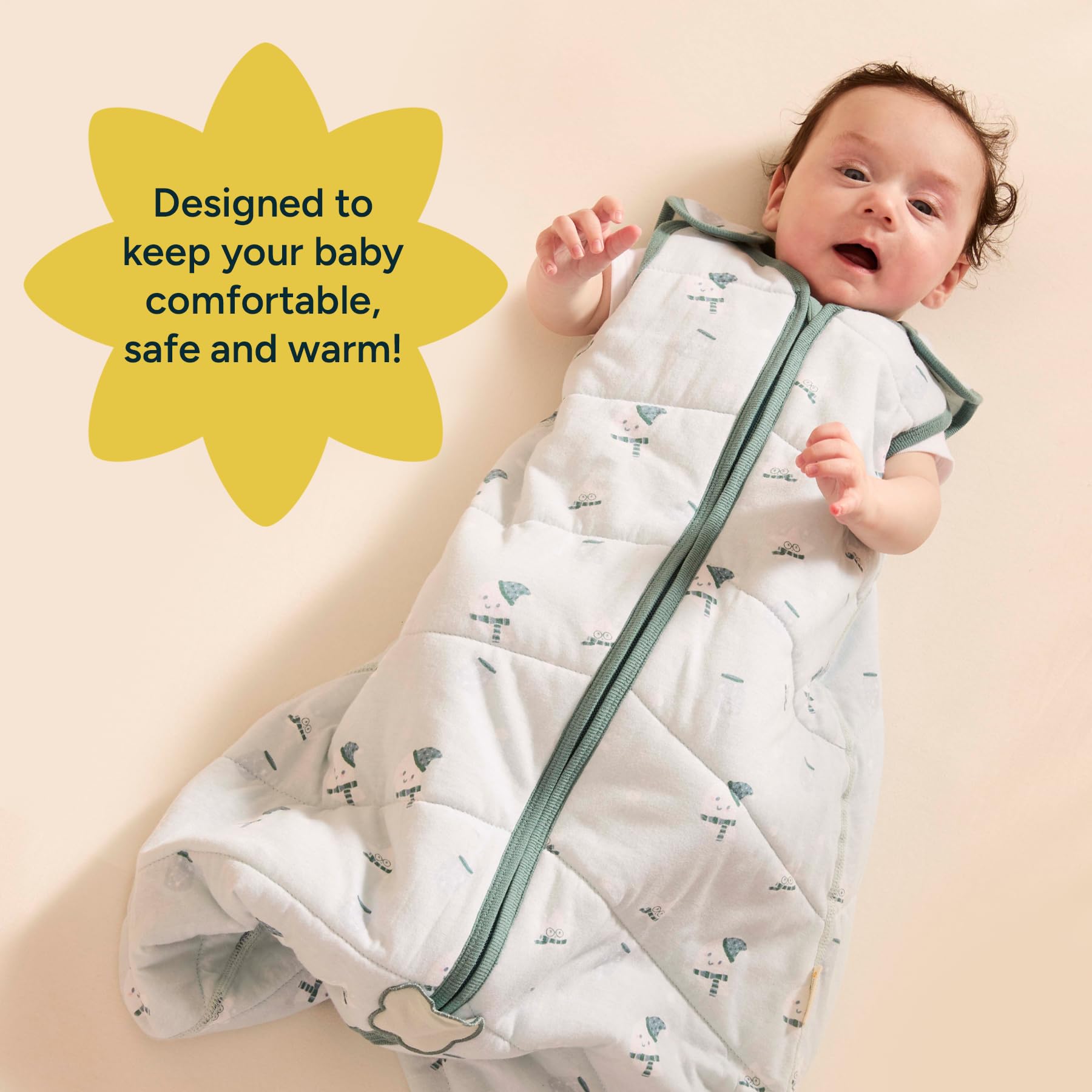NINTARABABY sleep sack breathable fabric helps regulate temperature during sleep.