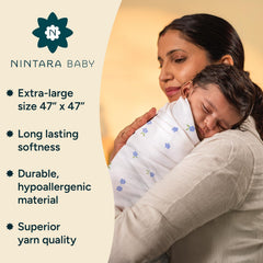 NINTARABABY pink blossom print swaddle for cozy naps and bonding