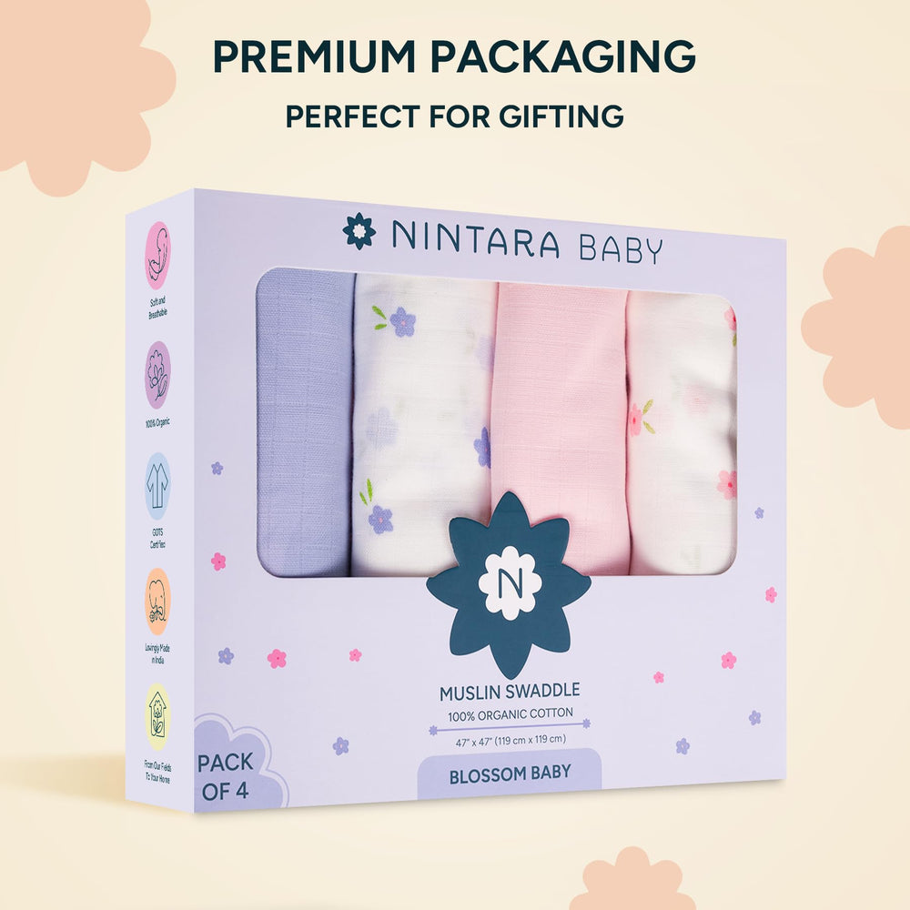 NINTARABABY soft purple solid swaddle soft, breathable comfort