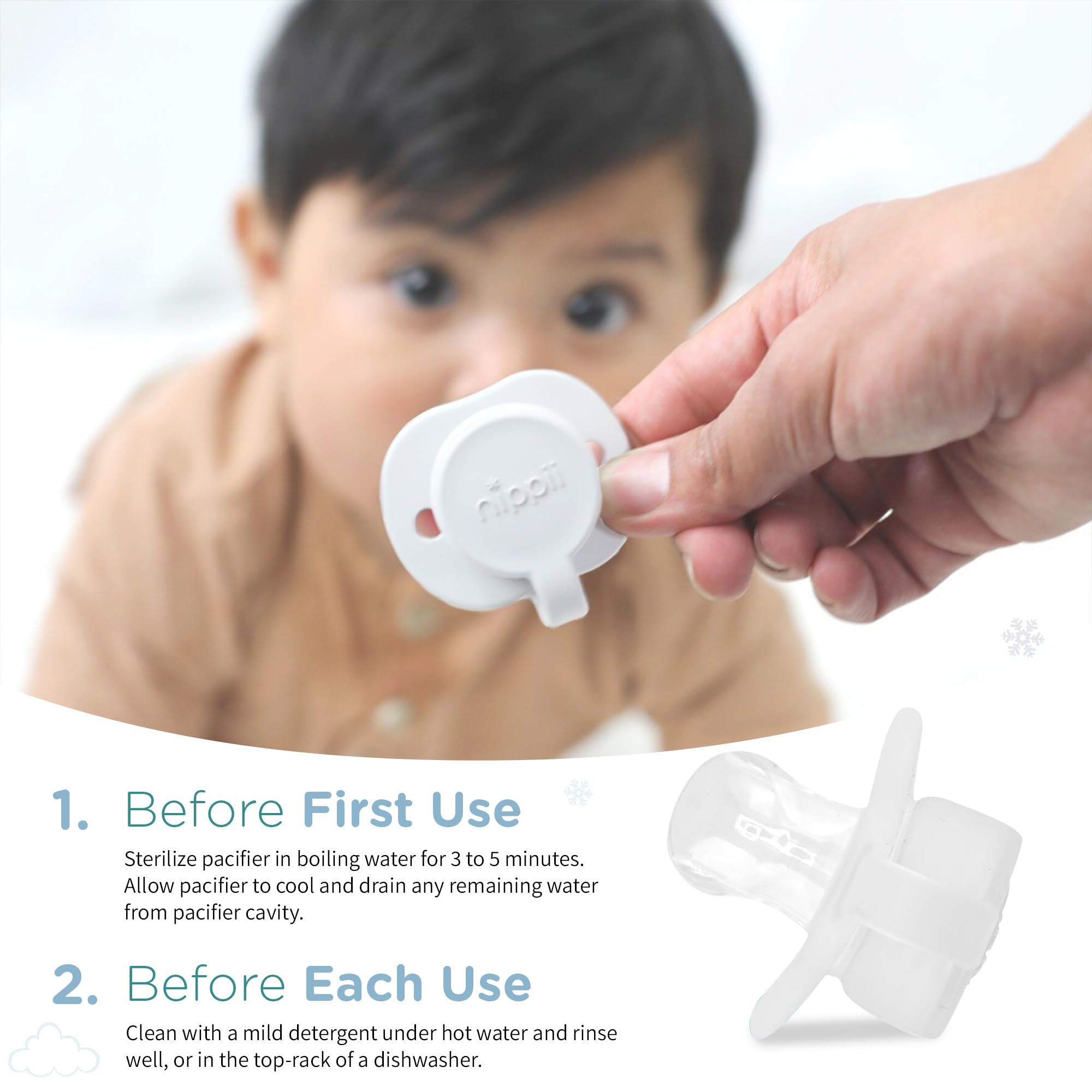 Nippii USA-made pacifier blends cooling technology with durable design.