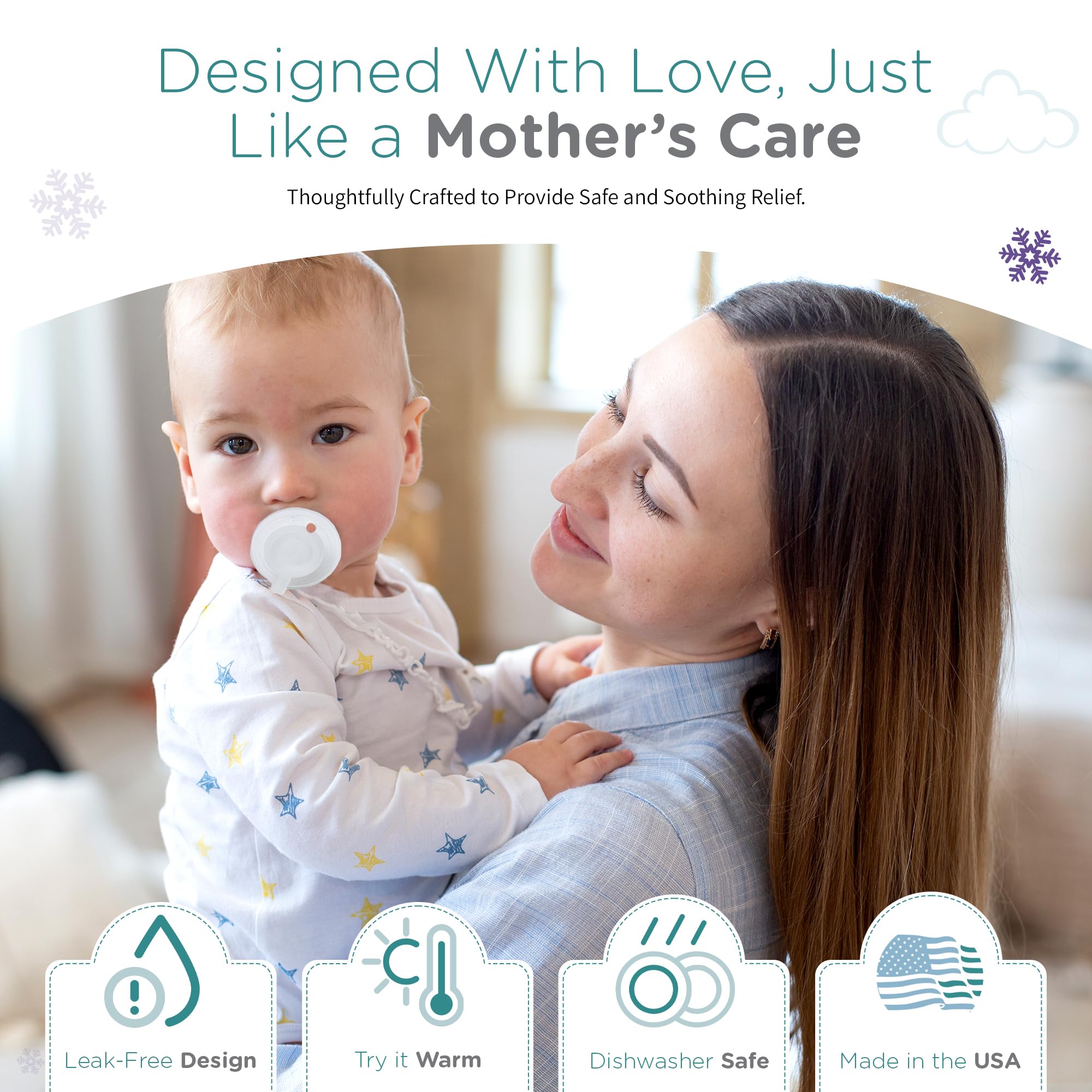 Nippii Freezable Pacifier Teether packaging, ready to ship and store safely
