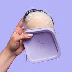NIPSKIN Boob Voyage Travel Case purple exterior, soft and flexible feel