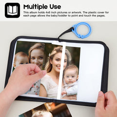 Niselity baby photo book open pages demonstrates easy photo placement for daily family moments