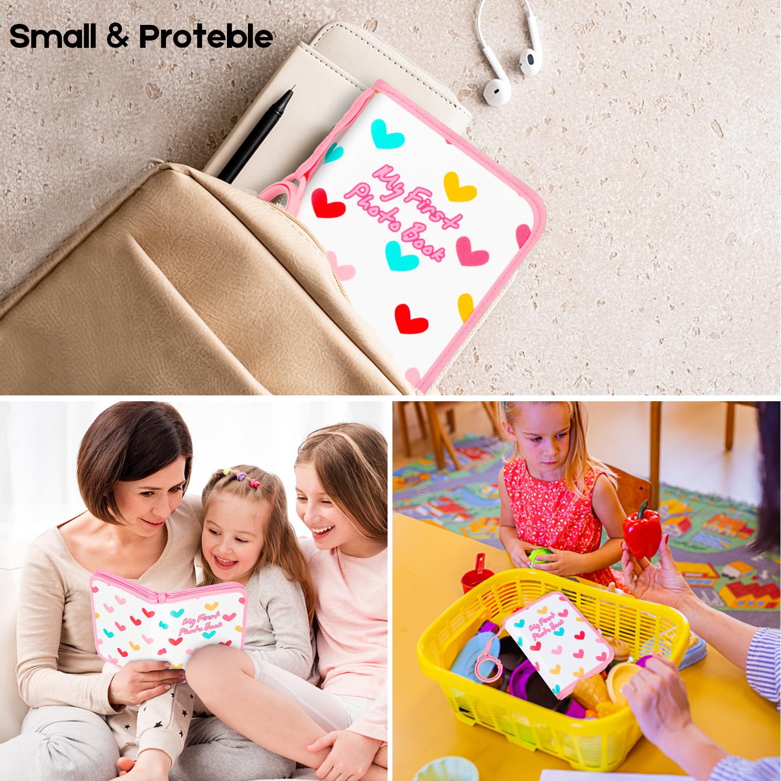 Niselity baby photo book durable pages for easy insertion of 4x6 photos