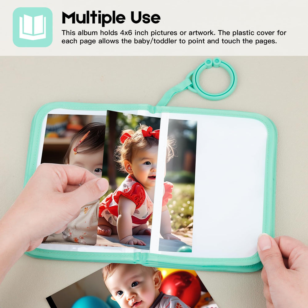 Niselity green clip accessory keeps the book attached to prams