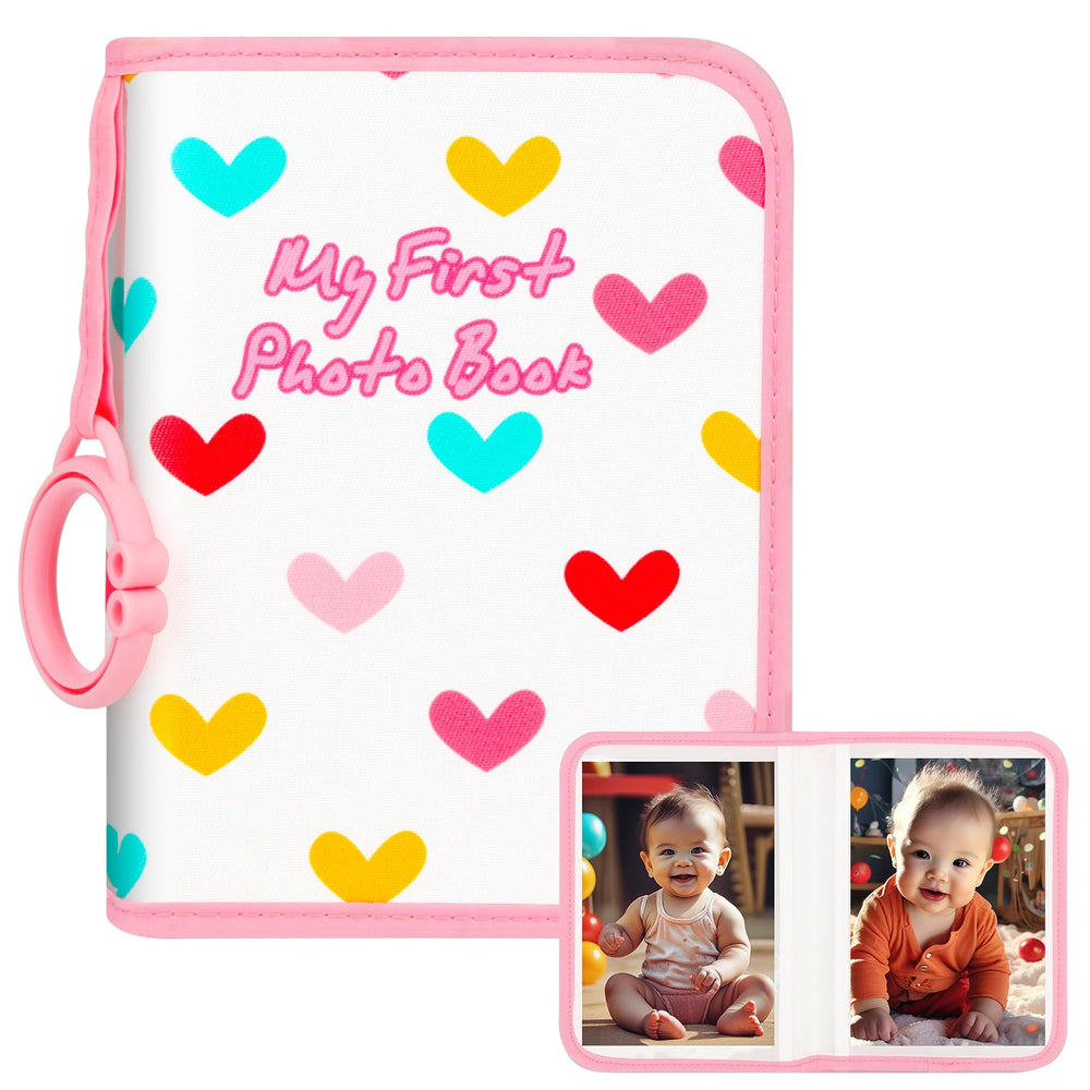 Niselity baby photo book love pink cover with soft fabric texture for tiny hands
