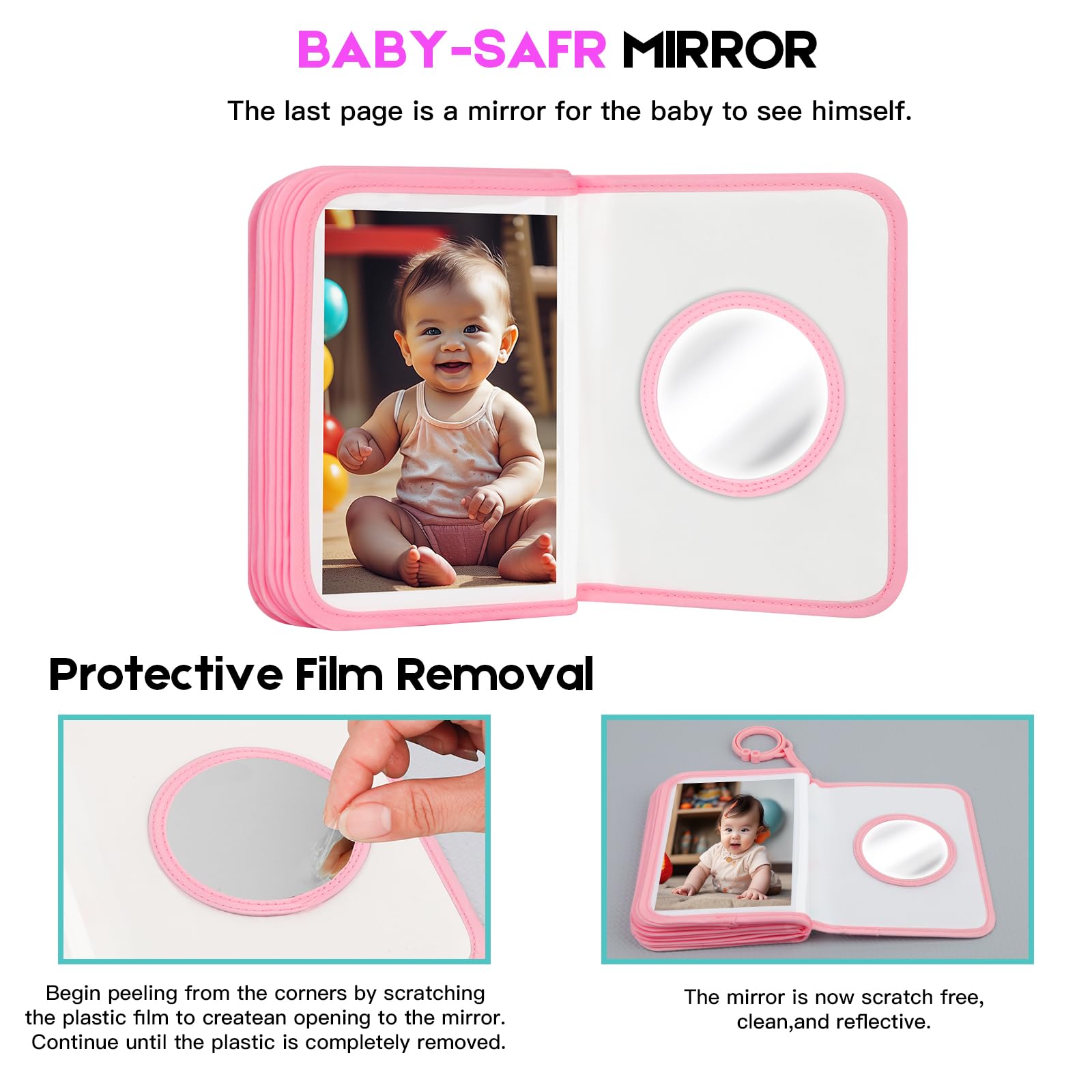Niselity love pink design baby photo book is stylish and cheerful