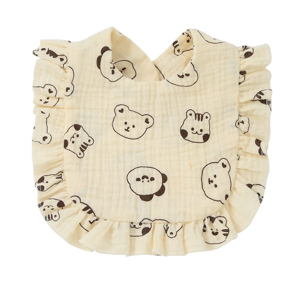 Nishine baby bibs Animal Set — button closures for comfy fit from 0 to 36 months.