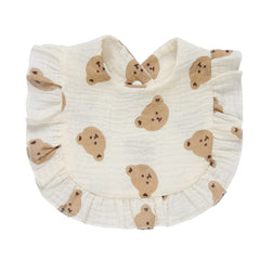 Nishine solid muslin bibs — vibrant four colors brighten everyday feeding and outfits.