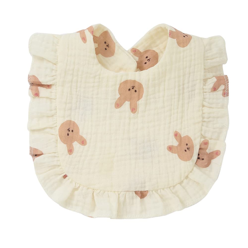 Nishine 4-pack drool bibs — breathable cotton keeps baby comfortable during teething.