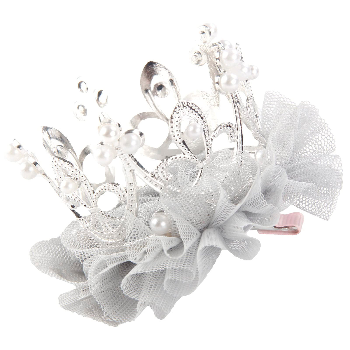 Nishine baby crown hair clip silver shines for adorable photos and daily wear.