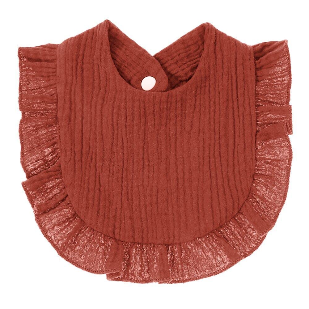 Nishine baby drool bib worn during feeding, convenient.