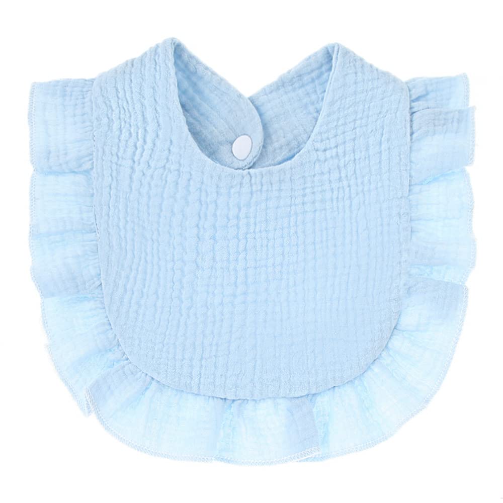 Nishine bib closeup shows breathable cotton for gentle skin contact.