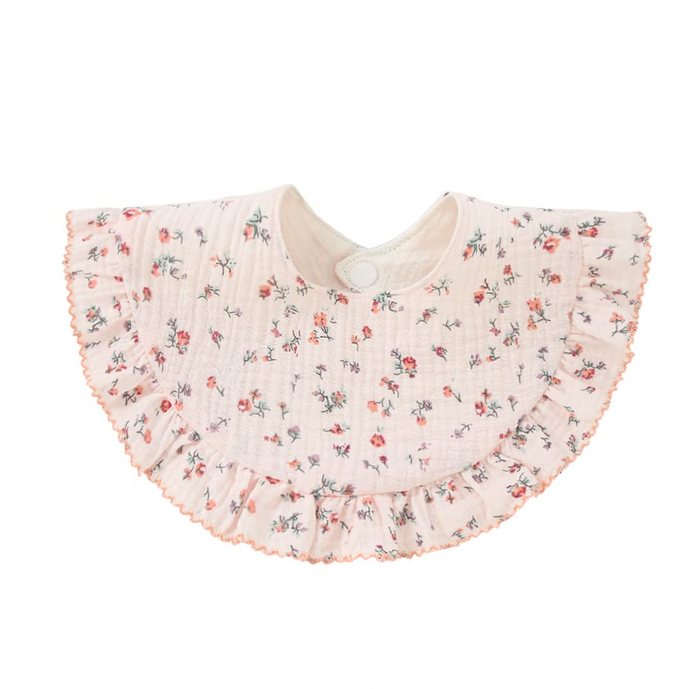 Nishine flower-set bibs in use during playtime with drool protection and cleanup ease