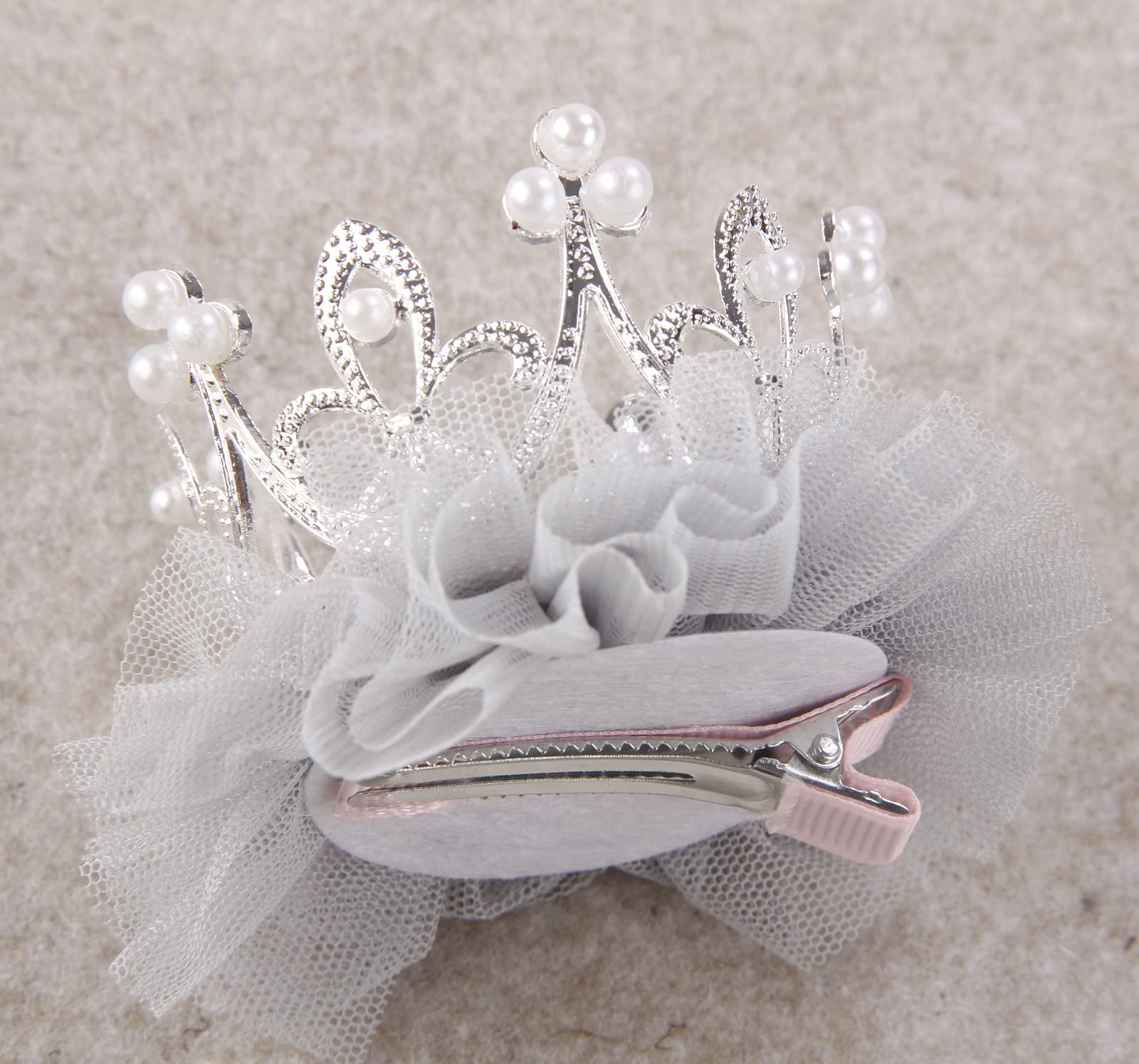 Nishine crown hairclip closeup rhinestones highlighting sparkle for dress-up.