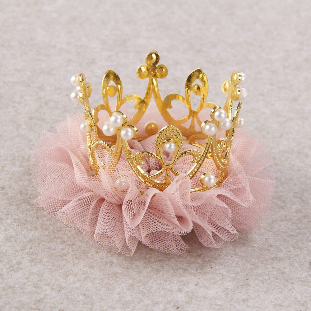 Nishine crown tiara hairclip closeup gold, elevates special occasions with charm.