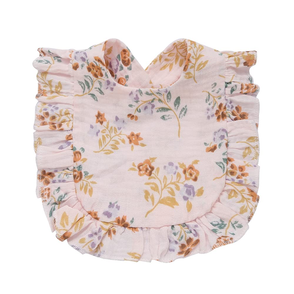 Nishine flower-set color-3 bibs, soft cotton, easy to clean after meals.