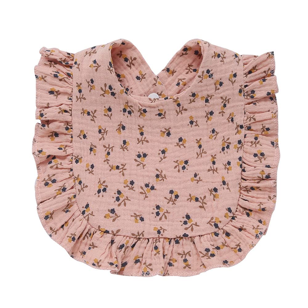 Nishine flower-set color-4 bibs, newborn-to-36-month wear.