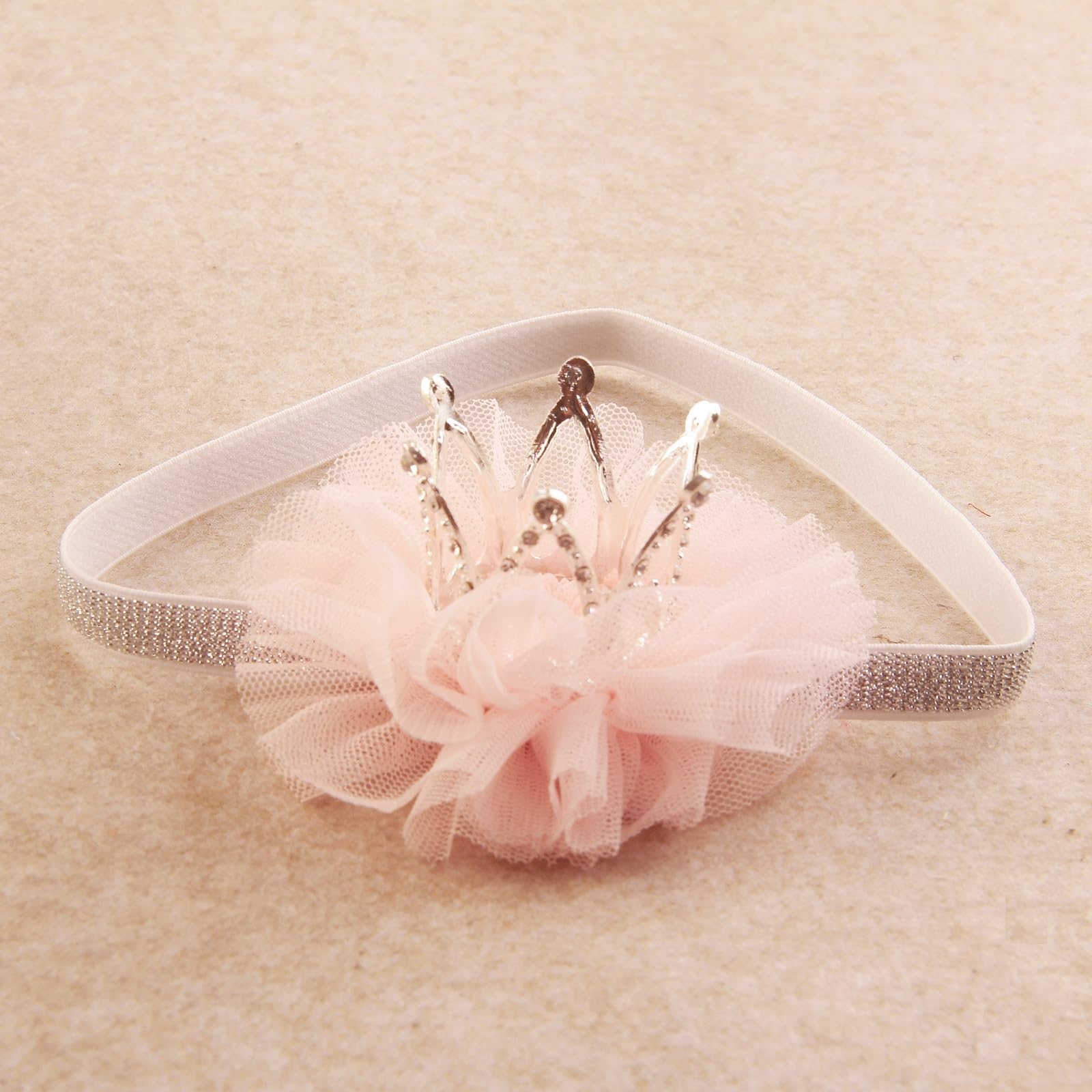 Nishine mini crown headband silver on newborns for stylish photos.
