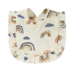Nishine Rainbow Bib Set packaging shows four-color rainbow design for gifting.