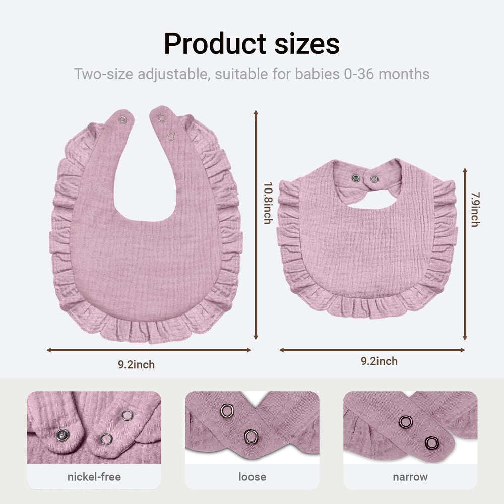 NISXABEBE Baby Muslin Bibs color collection demonstrates cheerful outfits for everyday wear.