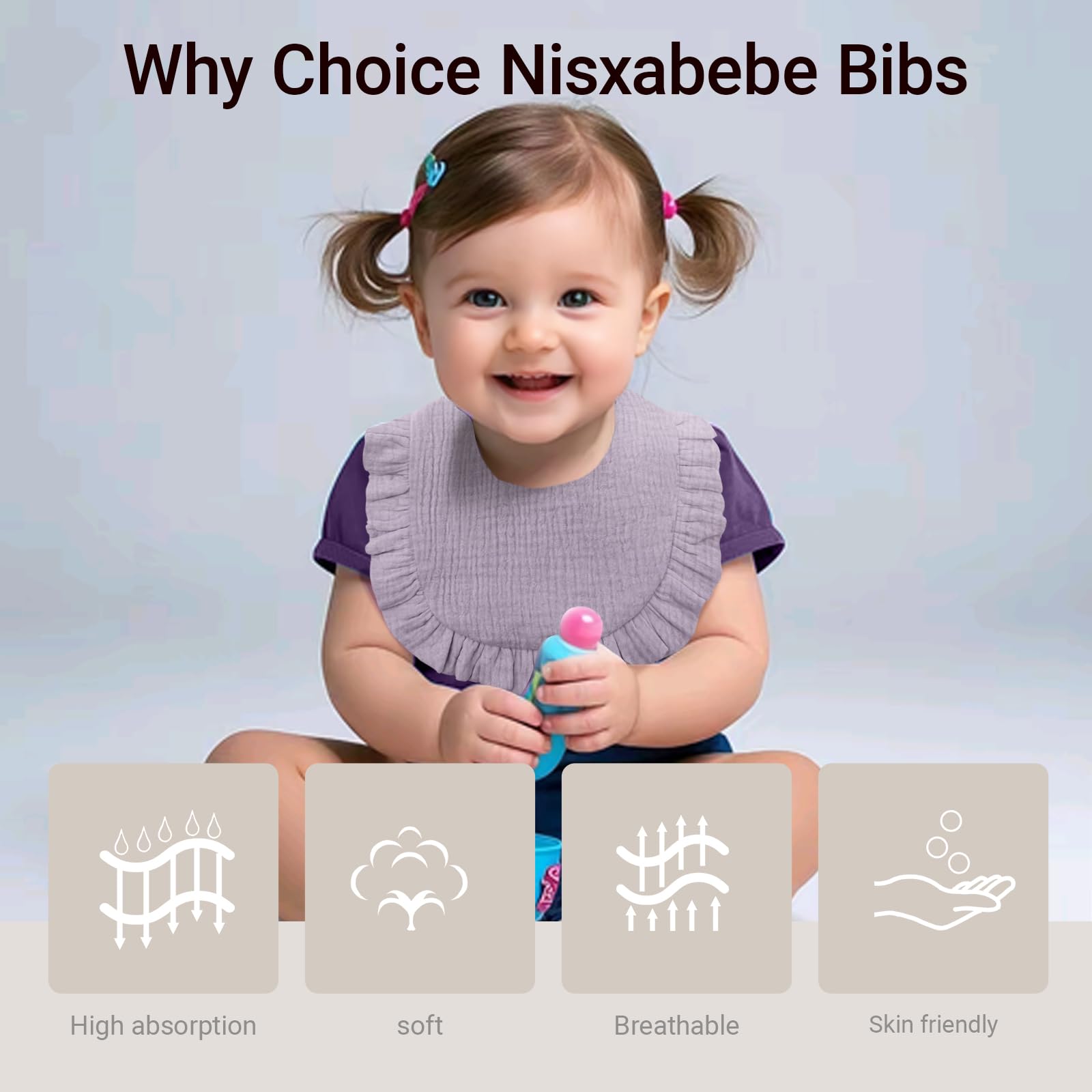 NISXABEBE colorful six-pack bibs for versatile everyday wear.