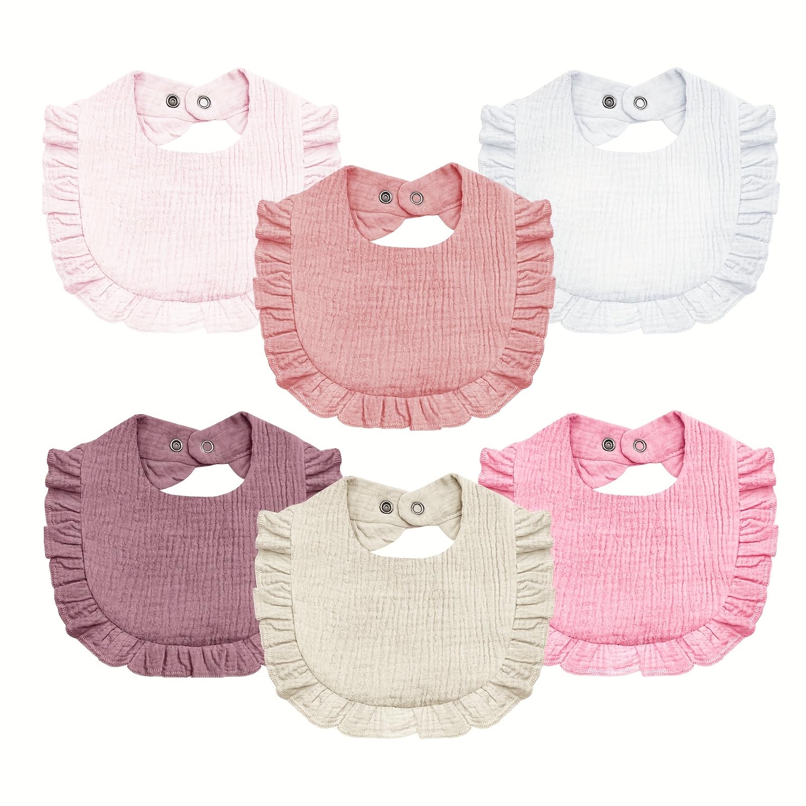 NISXABEBE baby-muslin-bibs flounce-detail adds stylish charm for everyday outfits.