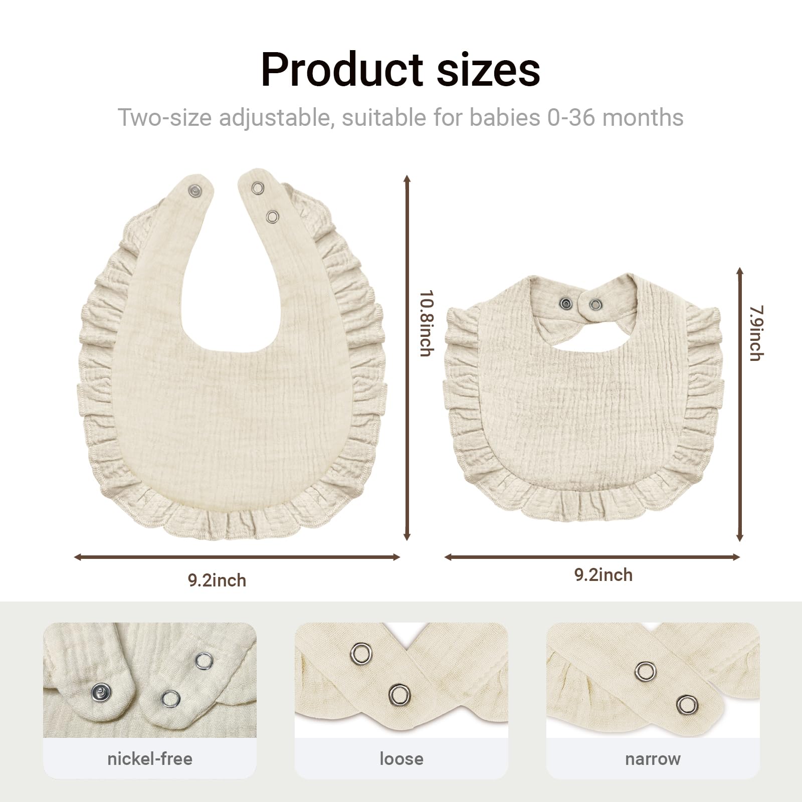 NISXABEBE bibs with flounce lace detail elevate outfits while staying comfy.