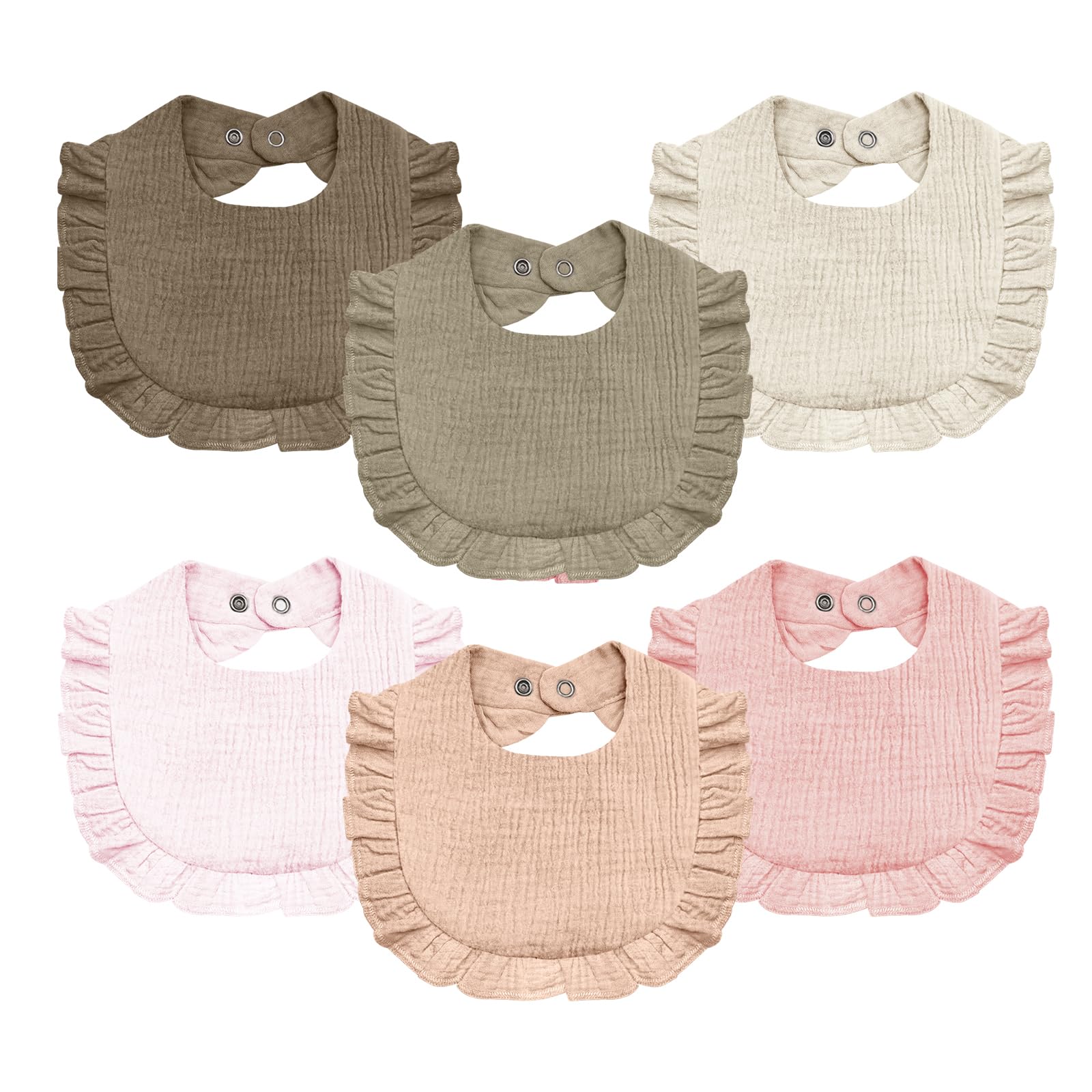 NISXABEBE baby muslin bibs front view shows soft cotton for all day comfort.