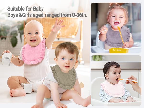NISXABEBE Baby Muslin Bibs moisture-locking design keeps drool away.