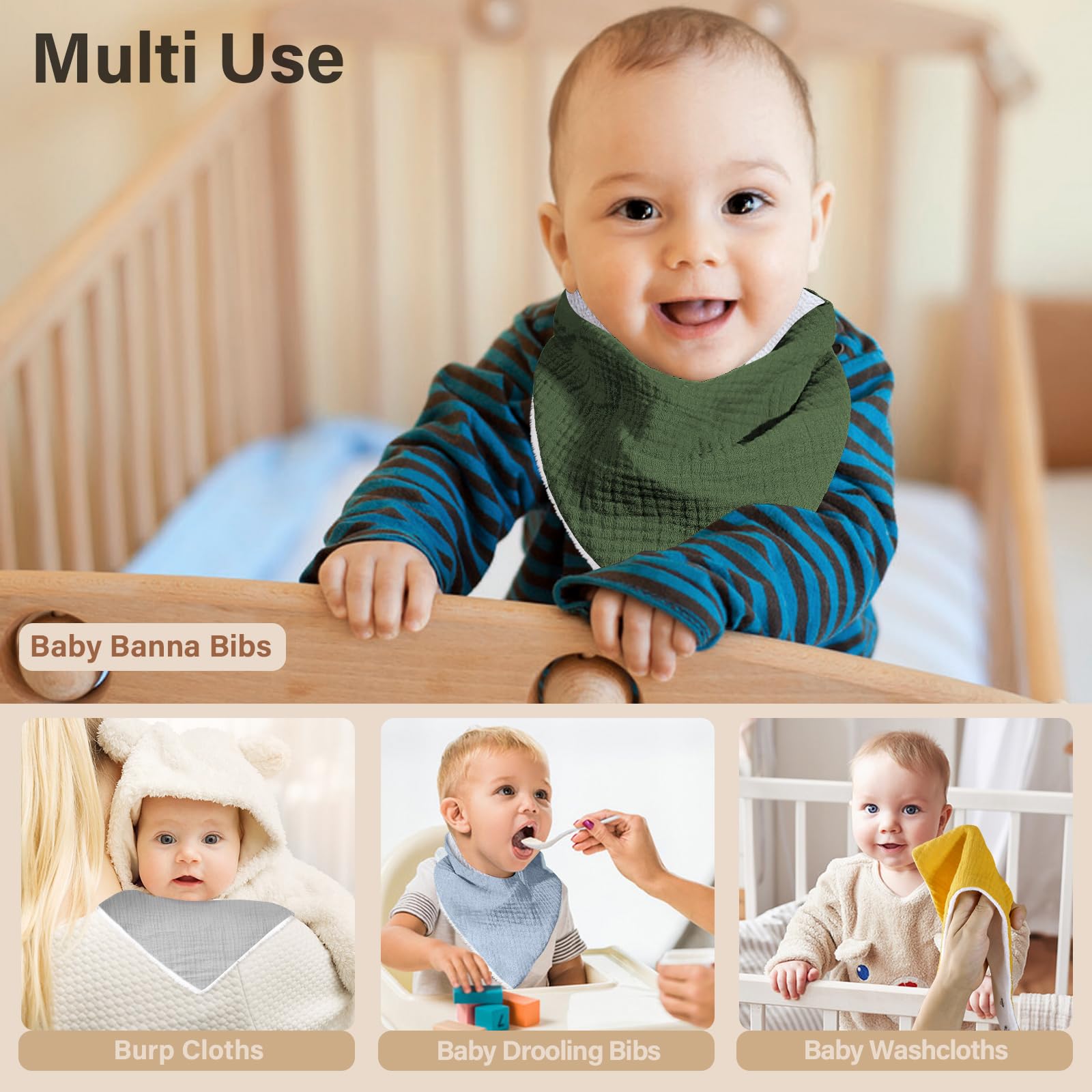NISXABEBE drool bibs support teething-ready mess handling.