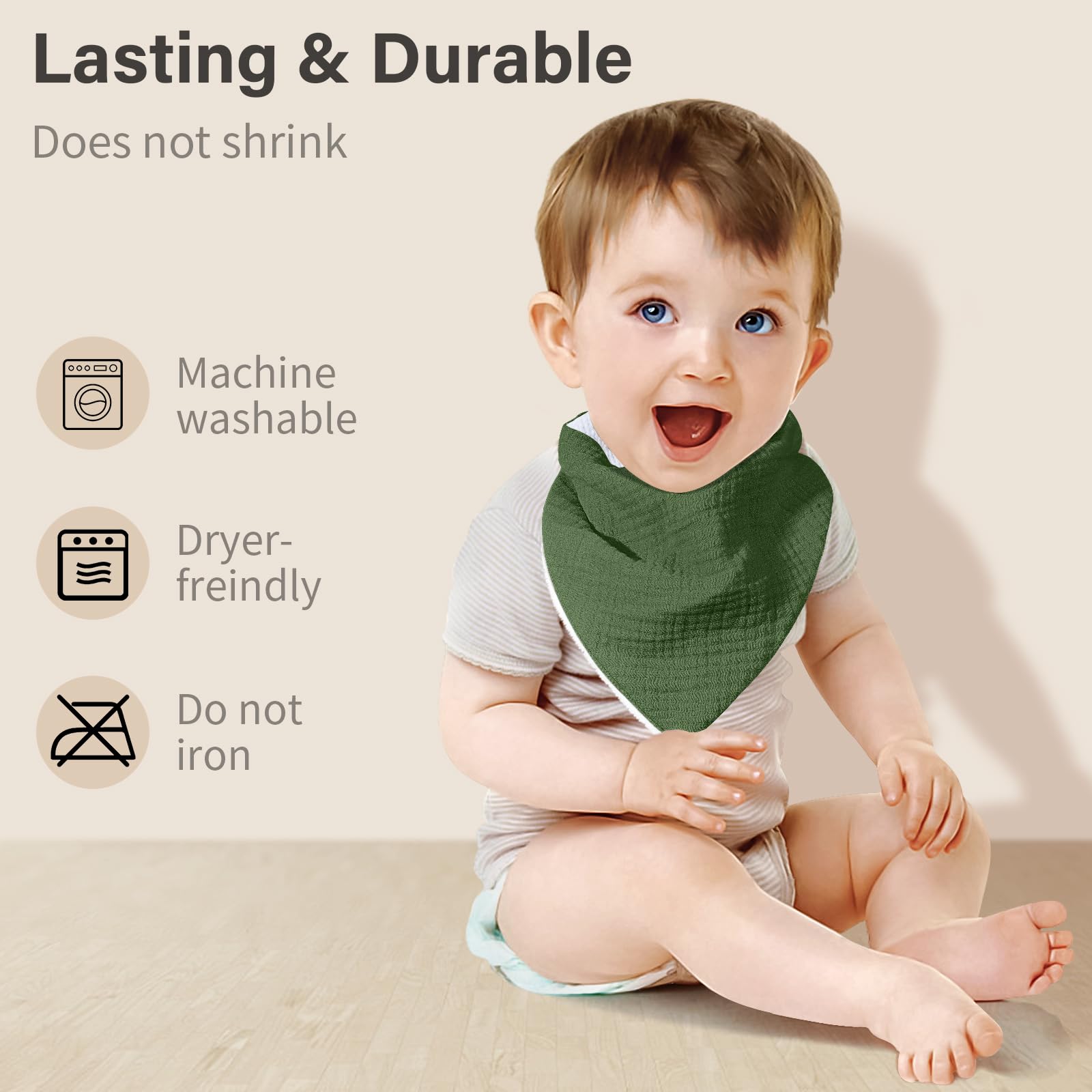 NISXABEBE solid color bibs in a six-pack for versatile outfits.