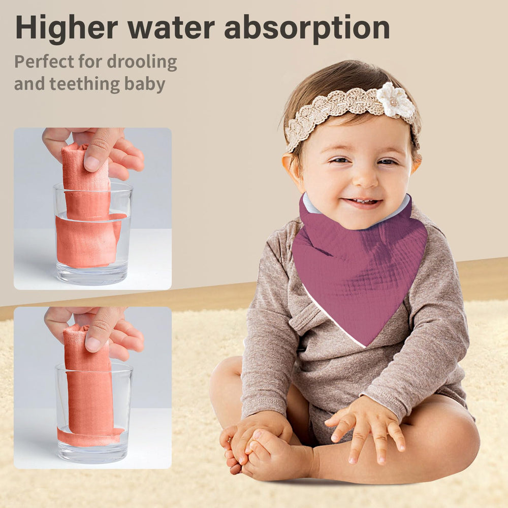 NISXABEBE muslin bib back-plush detail shows absorbent lining.