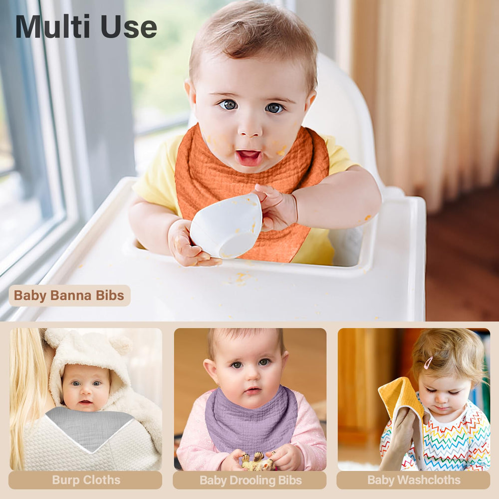 NISXABEBE muslin bib gift-pack scene signals practical baby shower gift.