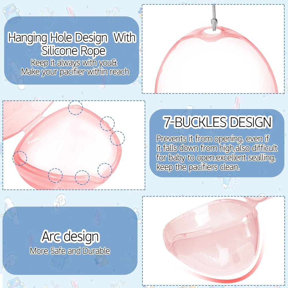NISXABEBE Pacifier Case Lanyard Hanging design lets you reach it quickly.