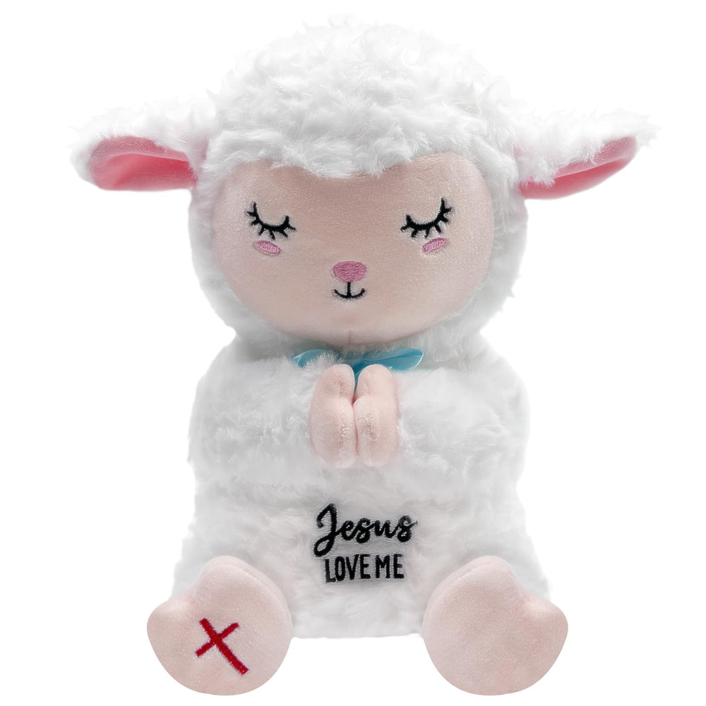 NIUBEHOHO Jesus Lamb Plush face detail with soft expression inspires calm moments.