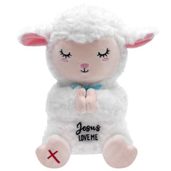 NIUBEHOHO Jesus Lamb Plush face detail with soft expression inspires calm moments.