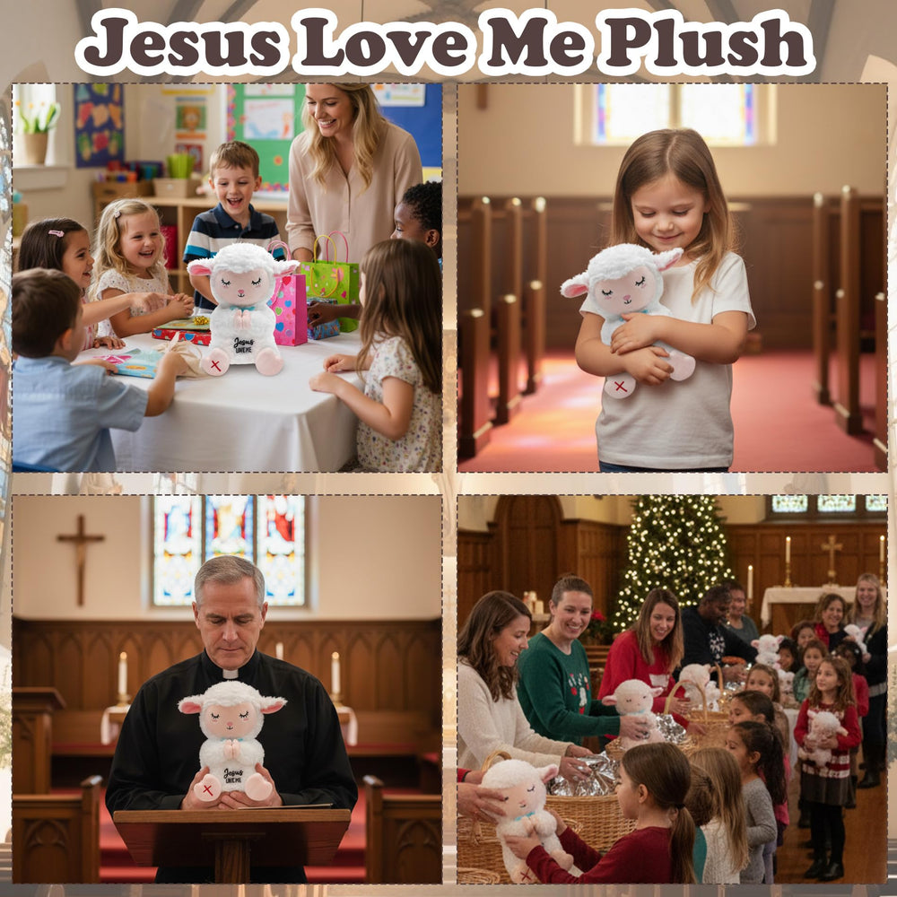 NIUBEHOHO Jesus Lamb Plush nursery setting enhances prayer corners.