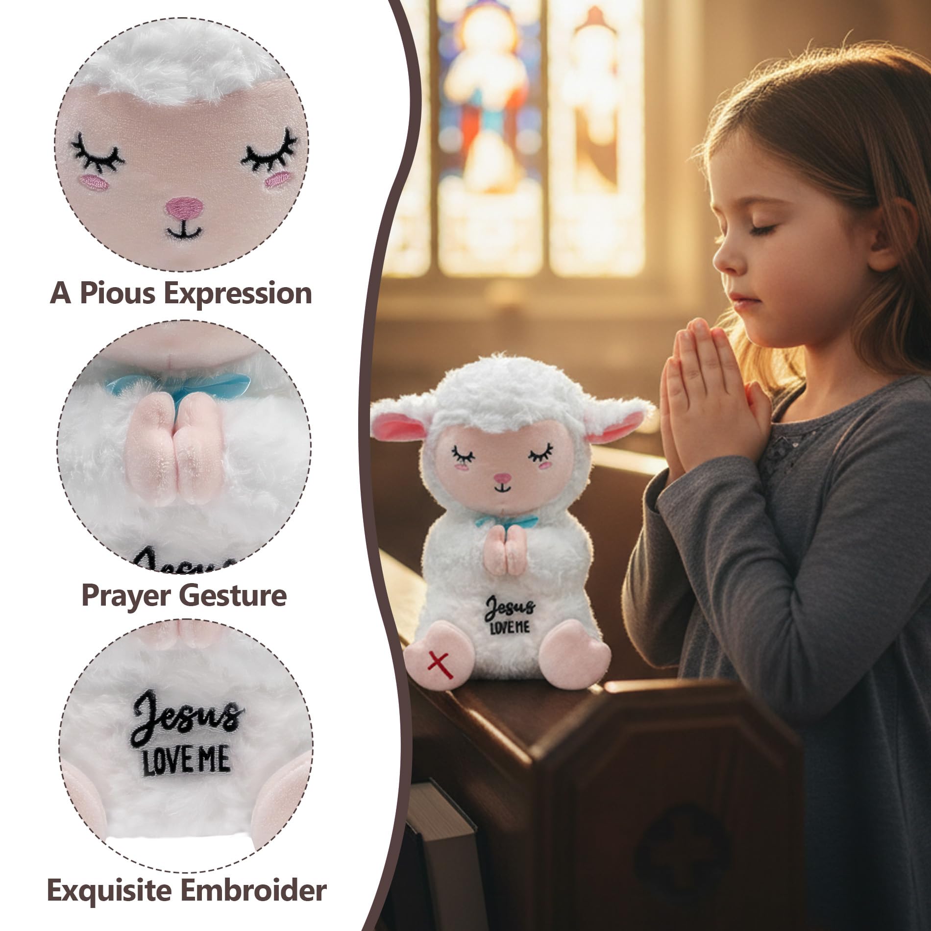 NIUBEHOHO Jesus Lamb Plush packaging gift-ready for loved ones.