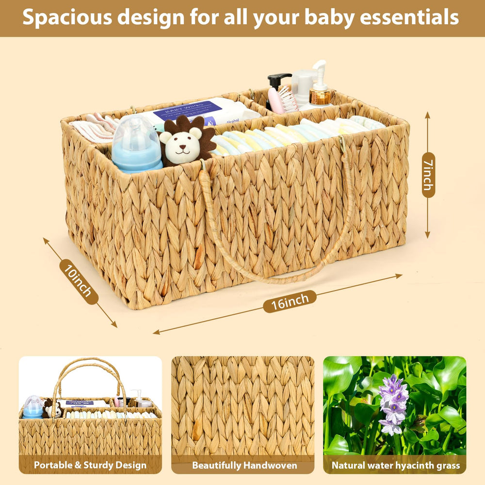 Niuirt four compartments open layout highlights tidy separation of diapers, wipes, bottles, and toys.
