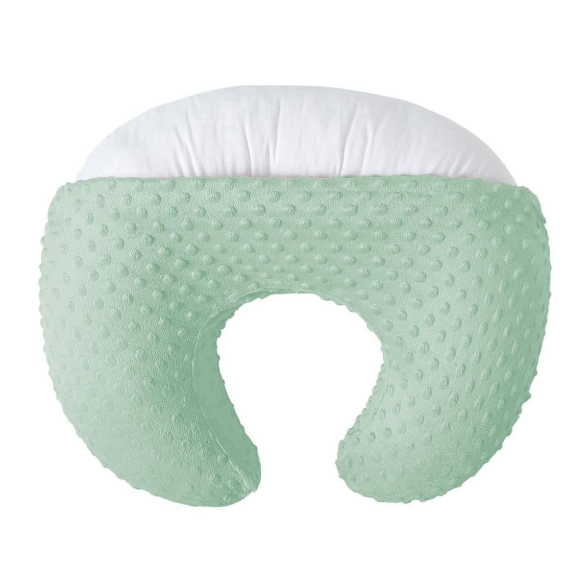 NIVAVA BABY nursing pillow Celadon front view showing posture support during feeding