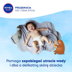NIVEA Baby Soft Cream pump bottle demonstrates easy dispensing.