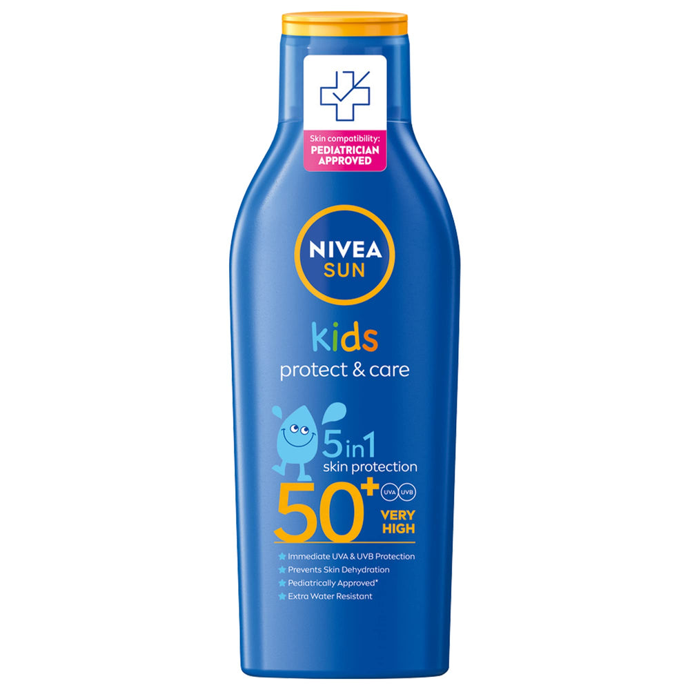 Sunny day scene with Nivea Sun Kids sunscreen for easy reapplication.