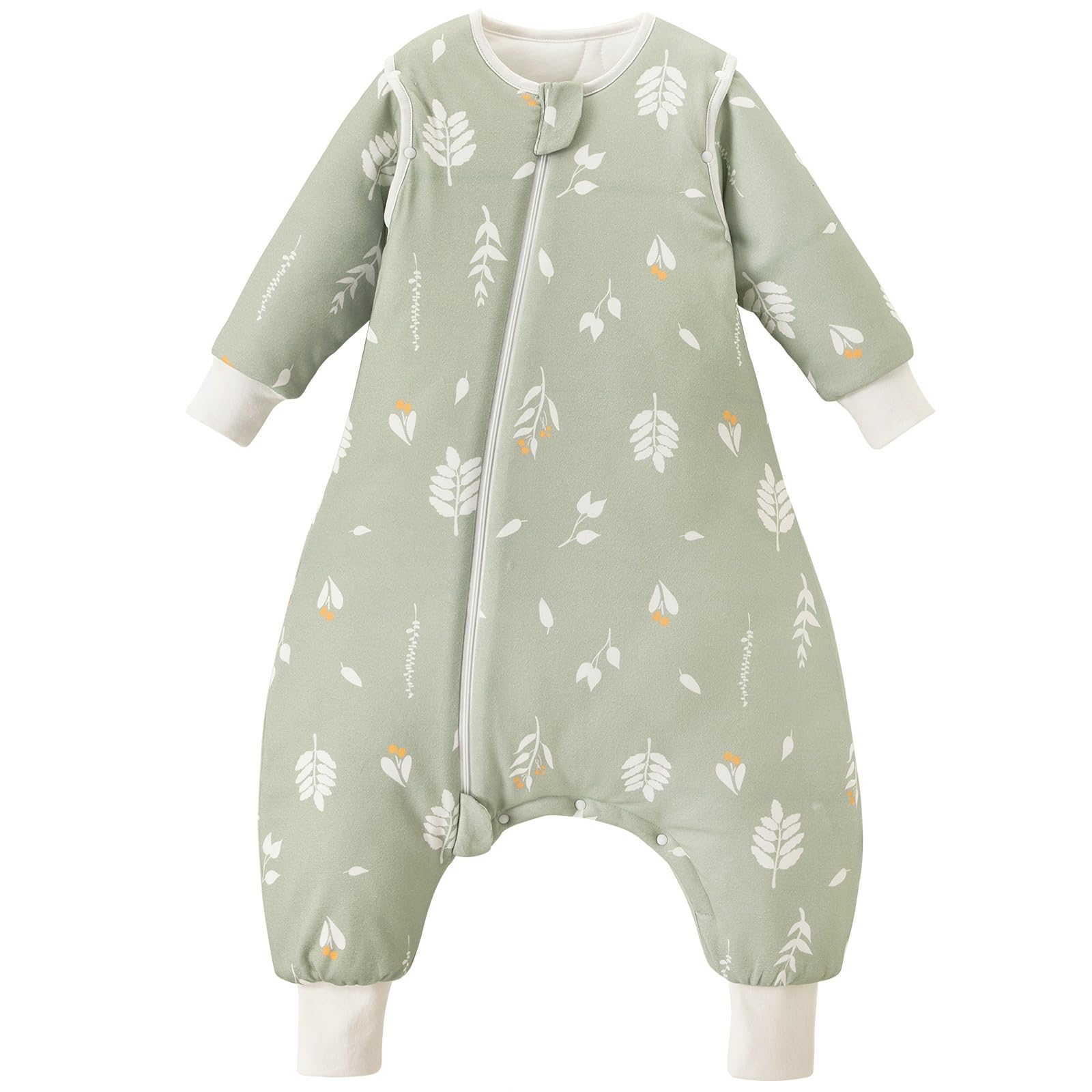 Nivolltha 3.5 TOG sleep sack foliage fabric closeup highlights plush cotton warmth.
