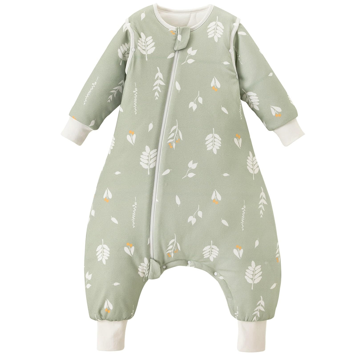 Nivolltha 3.5 TOG sleep sack foliage fabric closeup highlights plush cotton warmth.